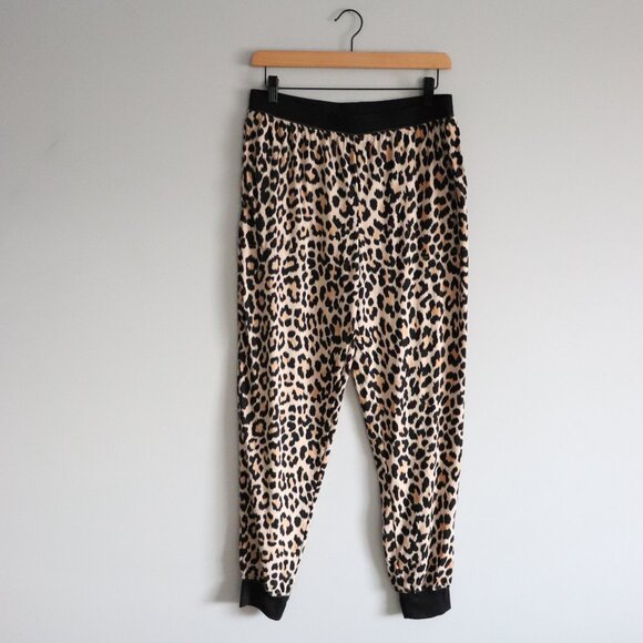 Kate Spade Leopard Print Black Medium 2-Piece Henley Jogger Pj Lounge Set - Picture 9 of 15